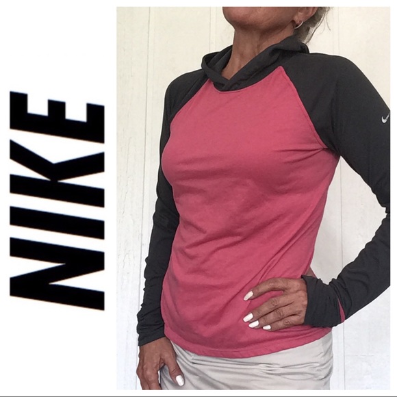 NIKE DRI FIT RUNNING LONG SLEEVE SCUBA HOOD TOP M - Picture 2 of 16